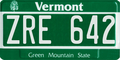 VT license plate ZRE642