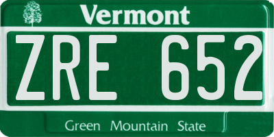 VT license plate ZRE652