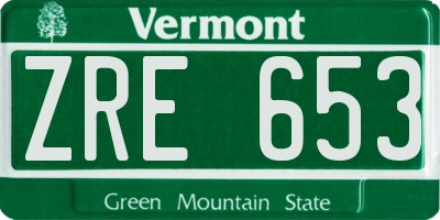 VT license plate ZRE653
