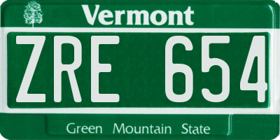 VT license plate ZRE654