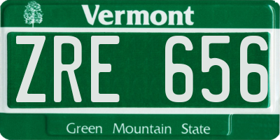 VT license plate ZRE656