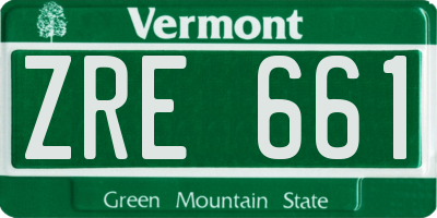 VT license plate ZRE661
