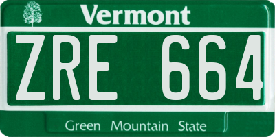 VT license plate ZRE664