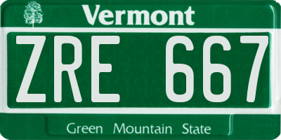 VT license plate ZRE667
