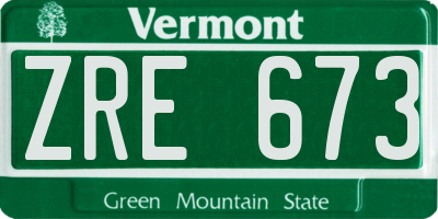 VT license plate ZRE673