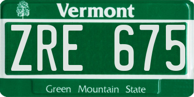 VT license plate ZRE675