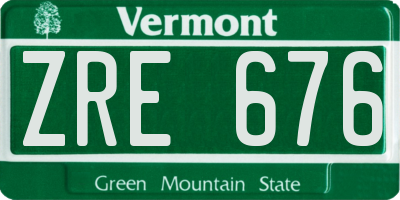 VT license plate ZRE676