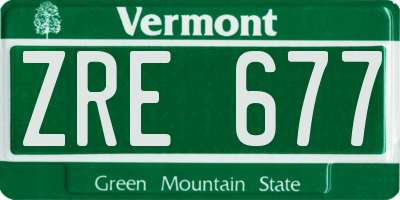 VT license plate ZRE677