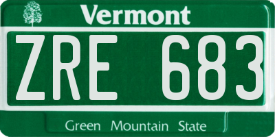 VT license plate ZRE683