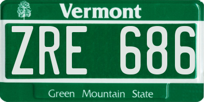 VT license plate ZRE686