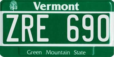 VT license plate ZRE690