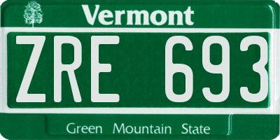 VT license plate ZRE693