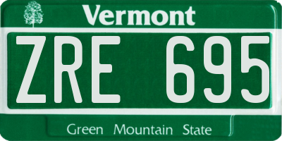 VT license plate ZRE695
