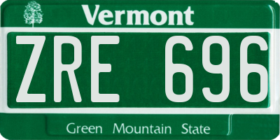 VT license plate ZRE696