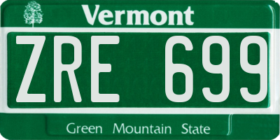 VT license plate ZRE699
