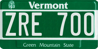 VT license plate ZRE700