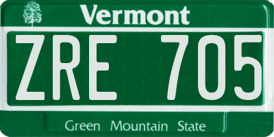 VT license plate ZRE705