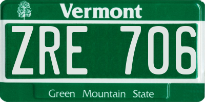 VT license plate ZRE706