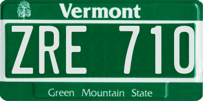VT license plate ZRE710