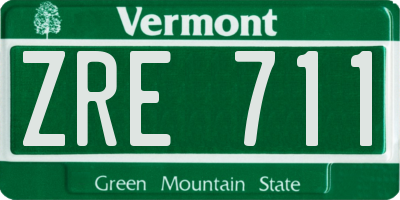 VT license plate ZRE711