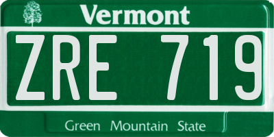 VT license plate ZRE719