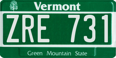 VT license plate ZRE731