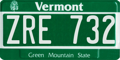 VT license plate ZRE732
