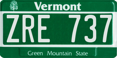 VT license plate ZRE737