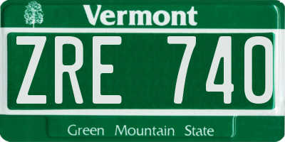 VT license plate ZRE740
