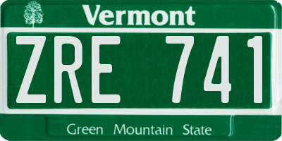 VT license plate ZRE741