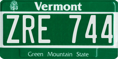 VT license plate ZRE744
