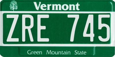 VT license plate ZRE745