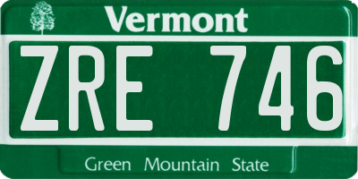 VT license plate ZRE746