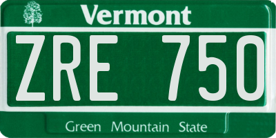 VT license plate ZRE750