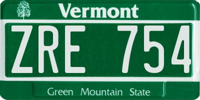 VT license plate ZRE754