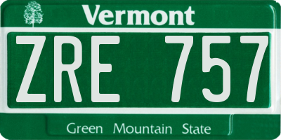 VT license plate ZRE757