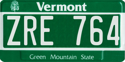 VT license plate ZRE764