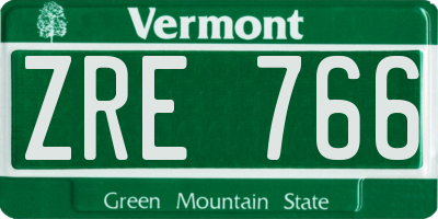 VT license plate ZRE766