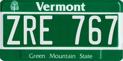 VT license plate ZRE767