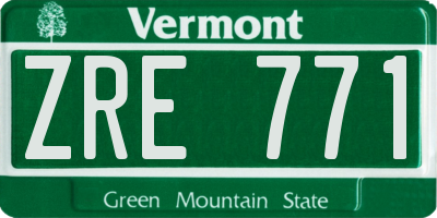 VT license plate ZRE771