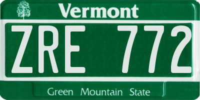 VT license plate ZRE772