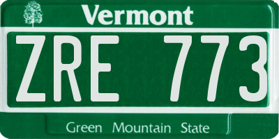 VT license plate ZRE773