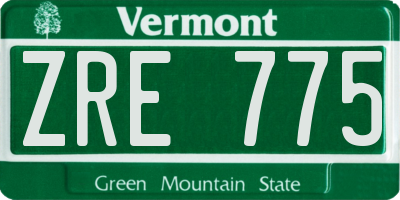 VT license plate ZRE775