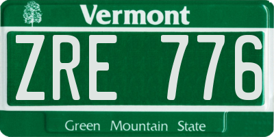 VT license plate ZRE776
