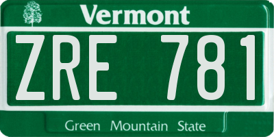 VT license plate ZRE781