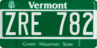 VT license plate ZRE782