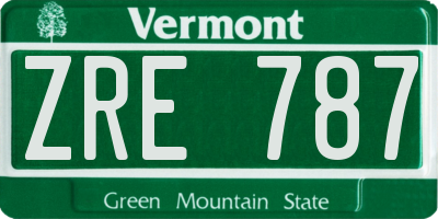 VT license plate ZRE787