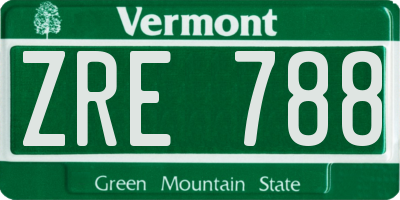 VT license plate ZRE788