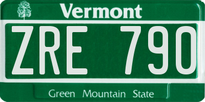 VT license plate ZRE790
