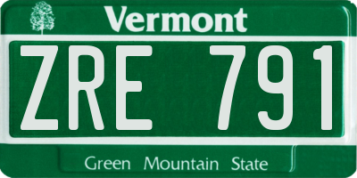 VT license plate ZRE791